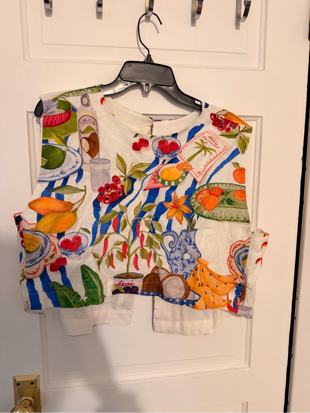 Farm Rio fresh table off white blouse